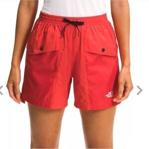 The North Face Women’s TNF Outline Outdoor Hiking Shorts Red NWT logo size XXL